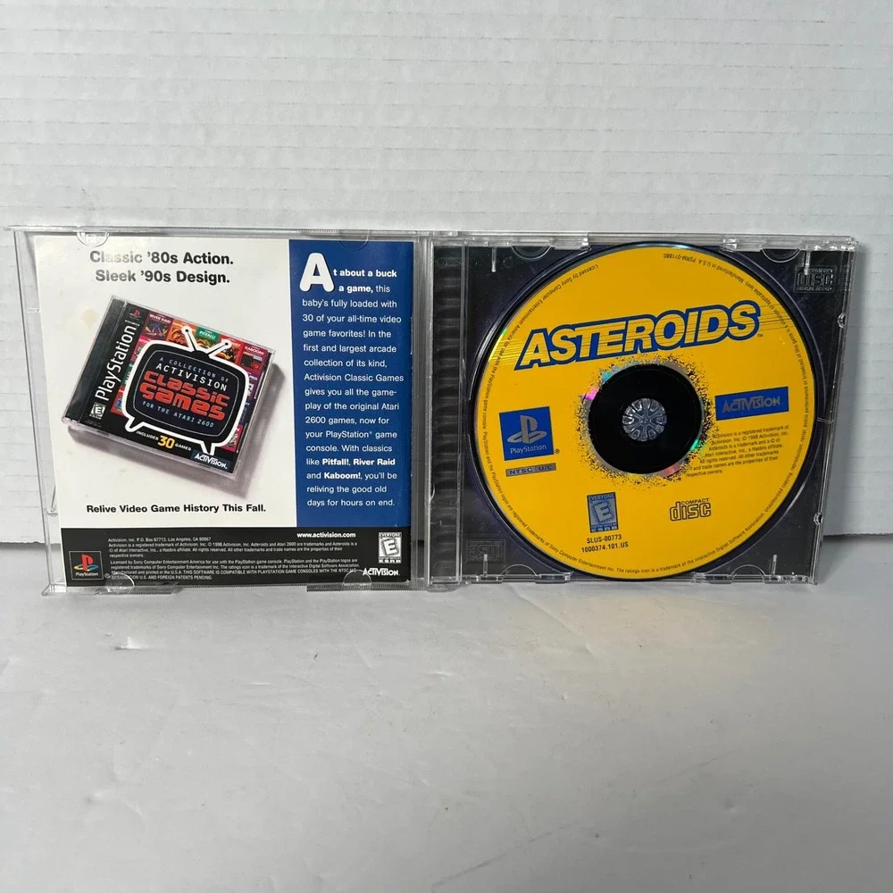 Asteroids Sony PlayStation 1 PS1 1998 Activision‎ SLUS-00773 Black Disc CIB